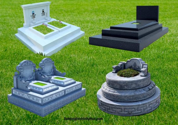 Địa chỉ thi công và thiết kế mộ đá tam cấp đẹp hiện đại 