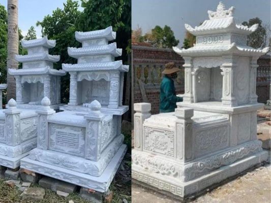 Báo giá mộ đá trắng đẹp giá tốt nhất 2025