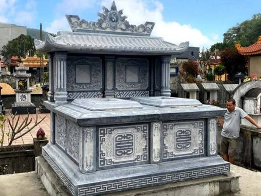 Kích thước mộ đá đôi đẹp chuẩn phong thủy